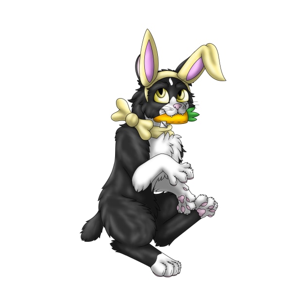 Bobtail BunnyCat: Tuxedo Bicolor (Yellow) by spyroid101