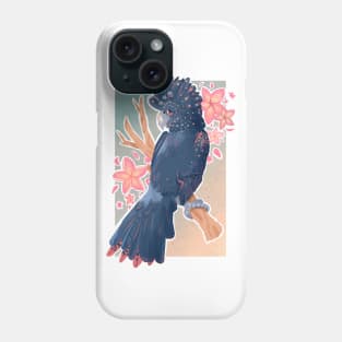 Red Tailed Black Cockatoo with Plumeria Phone Case