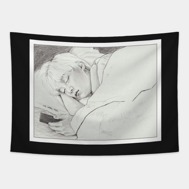 Sleeping Yoongi Tapestry by emopod