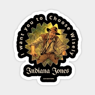 Indiana Jones victor illustration designe Magnet