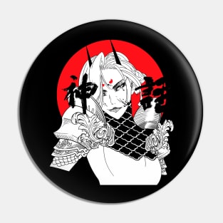 Vaporwave Samurai Girl Warrior Pin