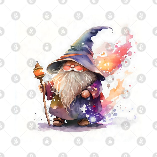 Cute Watercolor Wizard by artsyindc