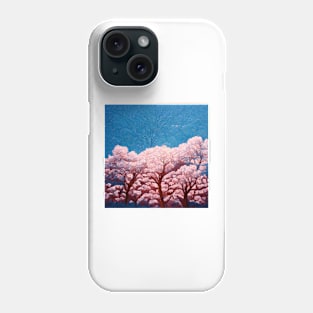 Cherry trees in bloom– warmed by a brazier blossom-gazing Phone Case