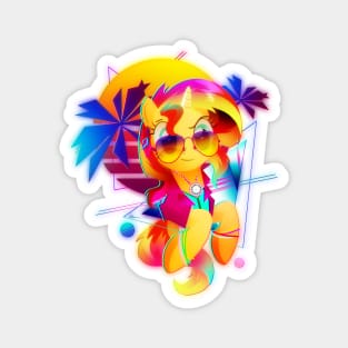 Synthwave Sunset Shimmer Magnet