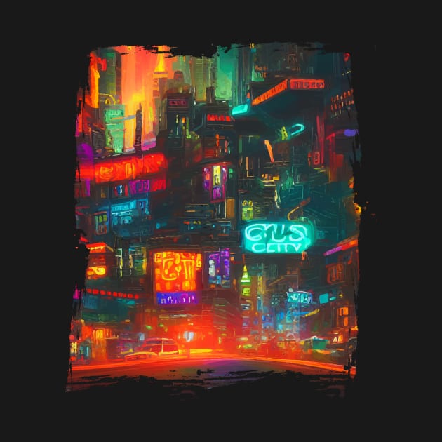 Japan Neon City Lights by star trek fanart and more