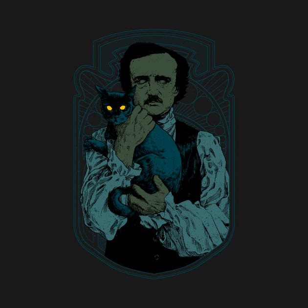 Poe and the Black Cat by hafaell