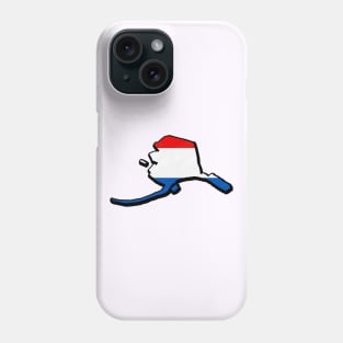 Red, White, and Blue Alaska Outline Phone Case