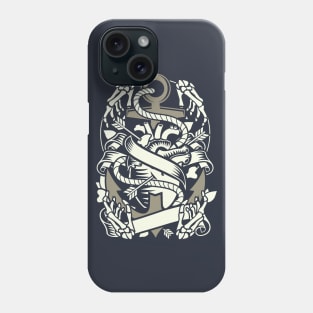 Retro Boat Anchor With Rope Heart Arrows And Bones Phone Case