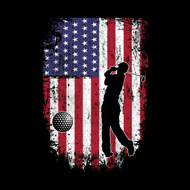 Golf American Flag Patriot Graphic USA Patriotic Golfer Golf American