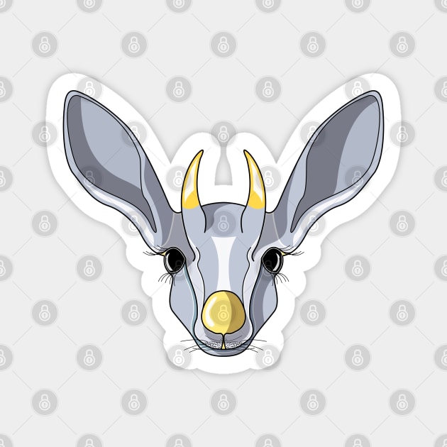 silver baby mountain gazelle face Magnet by dwalikur