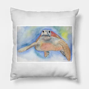 Sea Turtle in Watercolor Pillow