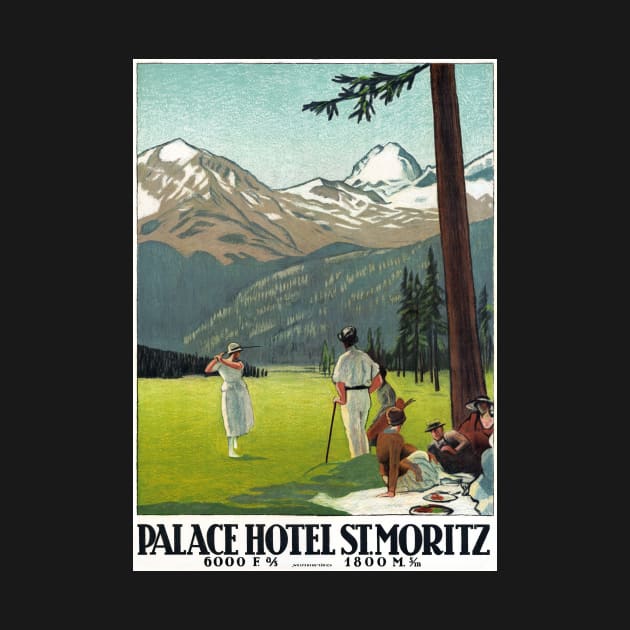 Vintage Travel Poster Switzerland St. Moritz by vintagetreasure