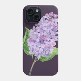 Purple Lilac Flower Watercolour Painting Phone Case