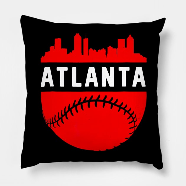 Downtown Atlanta Georgia Skyline Baseball Pillow by Vigo