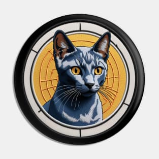 Russian Blue Embroidered Patch Pin