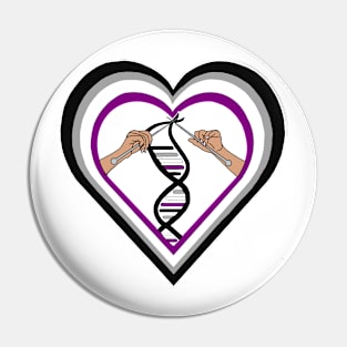 Asexual (Ace) Pride Flag DNA Knitted Heart Pin