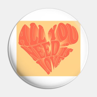 All You Need is Love Peach Pin