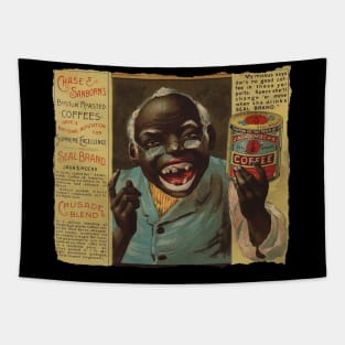 1888 java mocha coffee black man Tapestry