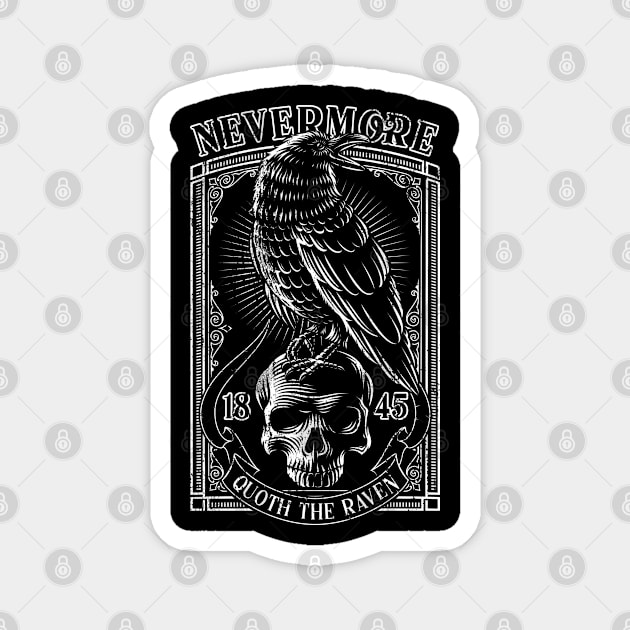 Edgar Allan Poe The Raven Nevermore Distressed Magnet by grendelfly73