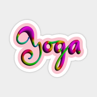 Colorful Cursive Yoga Magnet