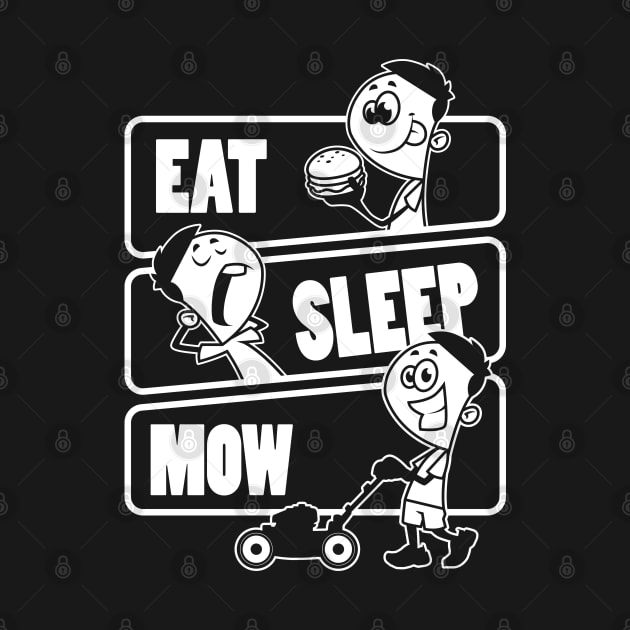 Eat Sleep MOW Repeat - Lawn Mower Grass Garden Mowing design by theodoros20