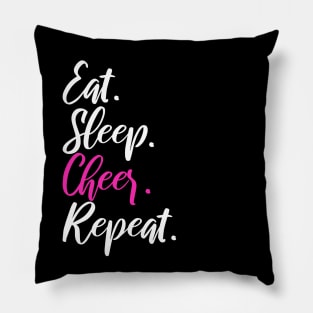 Eat Sleep Cheer Repeat Funny Quote Cheerleader Pillow