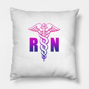 Nurse RN Caduceus Medical Symbol Pillow
