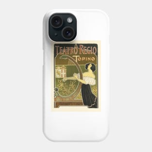 THEATRO REGIO TORINO ITALY Opera House Advertisement 1898 by artist Giuseppe Boano Phone Case