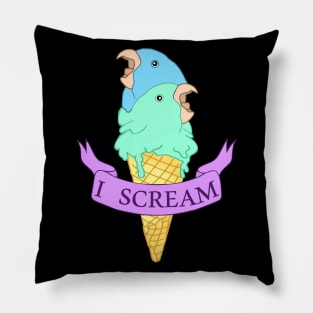 I scream Ice cream Blue and Turquoise parrotlet Pillow