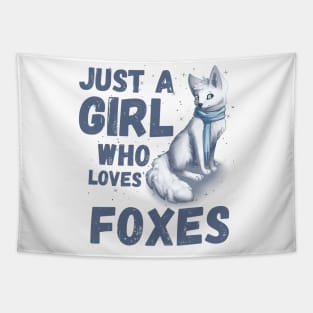 Just a girl who foxes cute colorful fox Tapestry