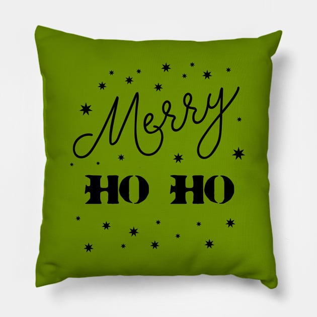 Merry HO HO Pillow by FlyingWhale369