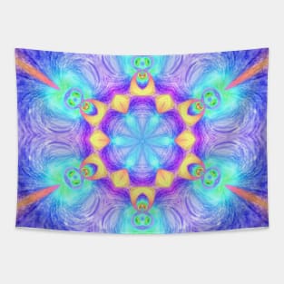 Gods from another dimension - mandala (blue version) Tapestry