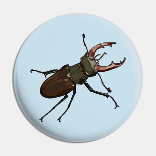 Stag beetle cartoon illustration Pin