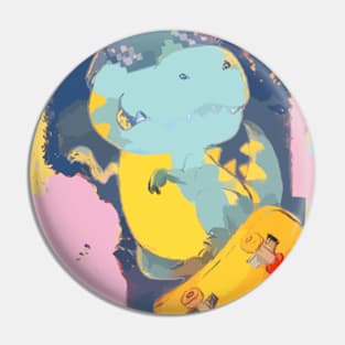 Skateboarding dino; funny dinosaur Pin