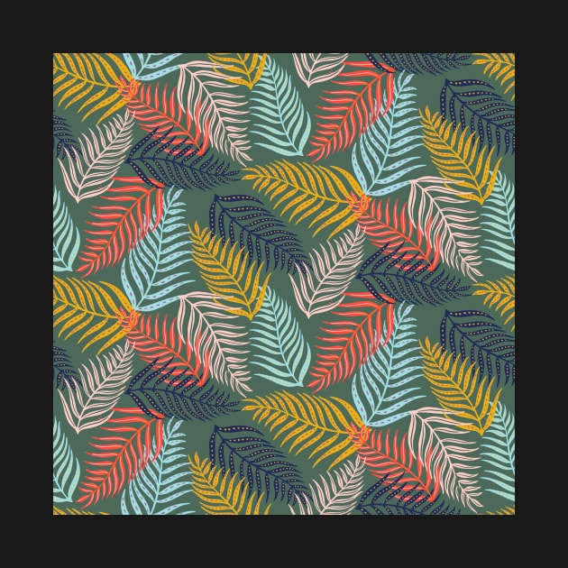 Palm leaf pattern l by Papergrape