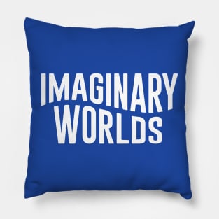 Imaginary Worlds new logo title white Pillow