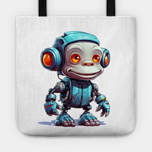 Cartoon monkey robots. T-Shirt, Sticker. Tote