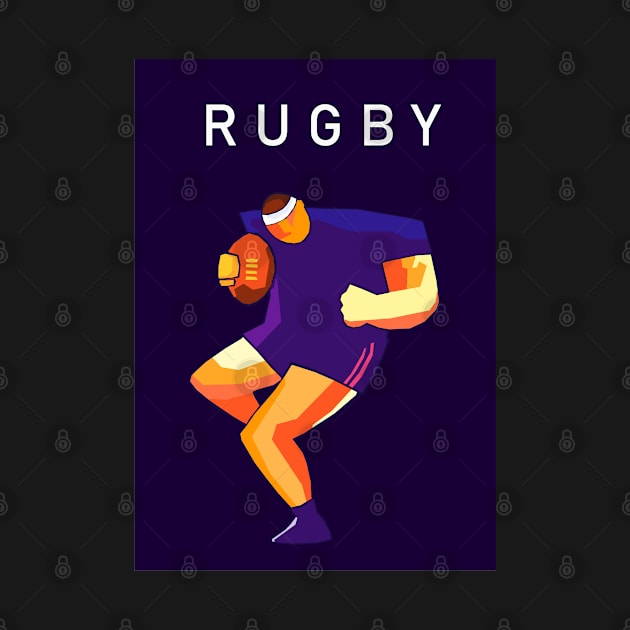 Rugby Sport Pop Art by Zet Art