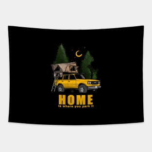 Yellow Land Cruiser - Home is where you park it Land Cruiser Tapestry