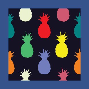 Colorful Pineapple Fruit Pattern T-Shirt
