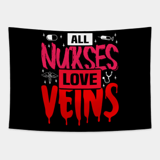 All Nurses Love Veins, Halloween Nurse Vampire Tapestry