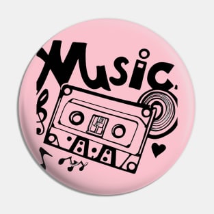 Retro music Pin