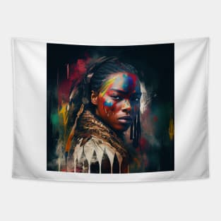 Powerful American Native Warrior Woman #1 Tapestry