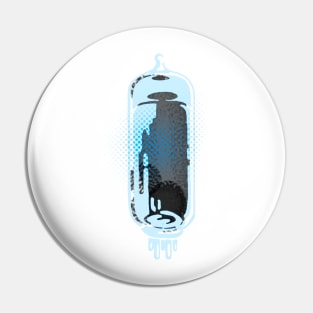 Glowing old vacuum tube illustration Pin