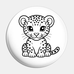 Cute Baby Leopard Animal Outline Pin