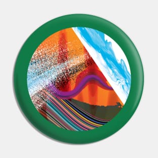 Ride - Glitch Digital Abstract Art Colorful Rainbow Wave and Water Pin