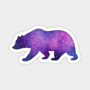 Grizzly Bear Spirit Animal Galaxy Silhouette with Stars Magnet