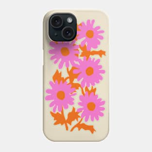 Pink retro flowers Phone Case