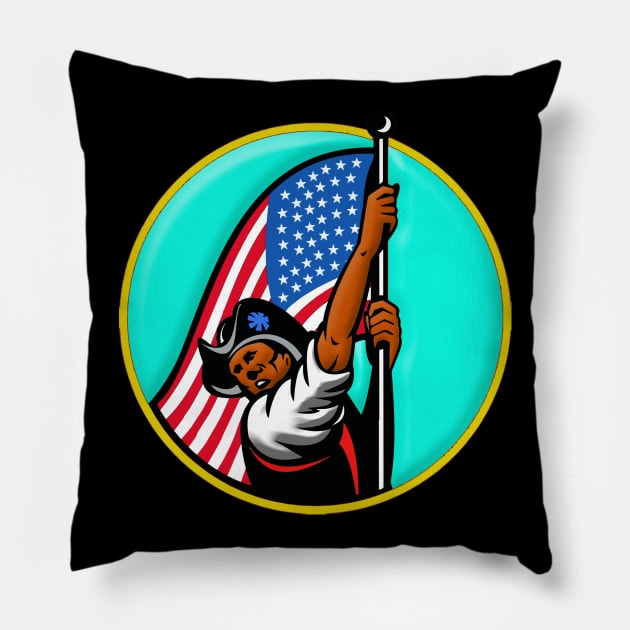 BLACK AMERICAN PATRIOT Pillow by theanomalius_merch