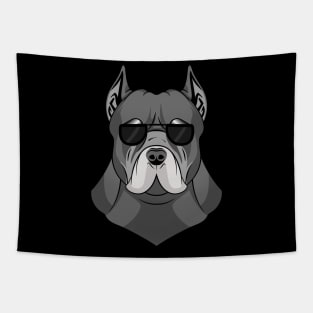 Cool Pitbull with Sunglasses Tapestry